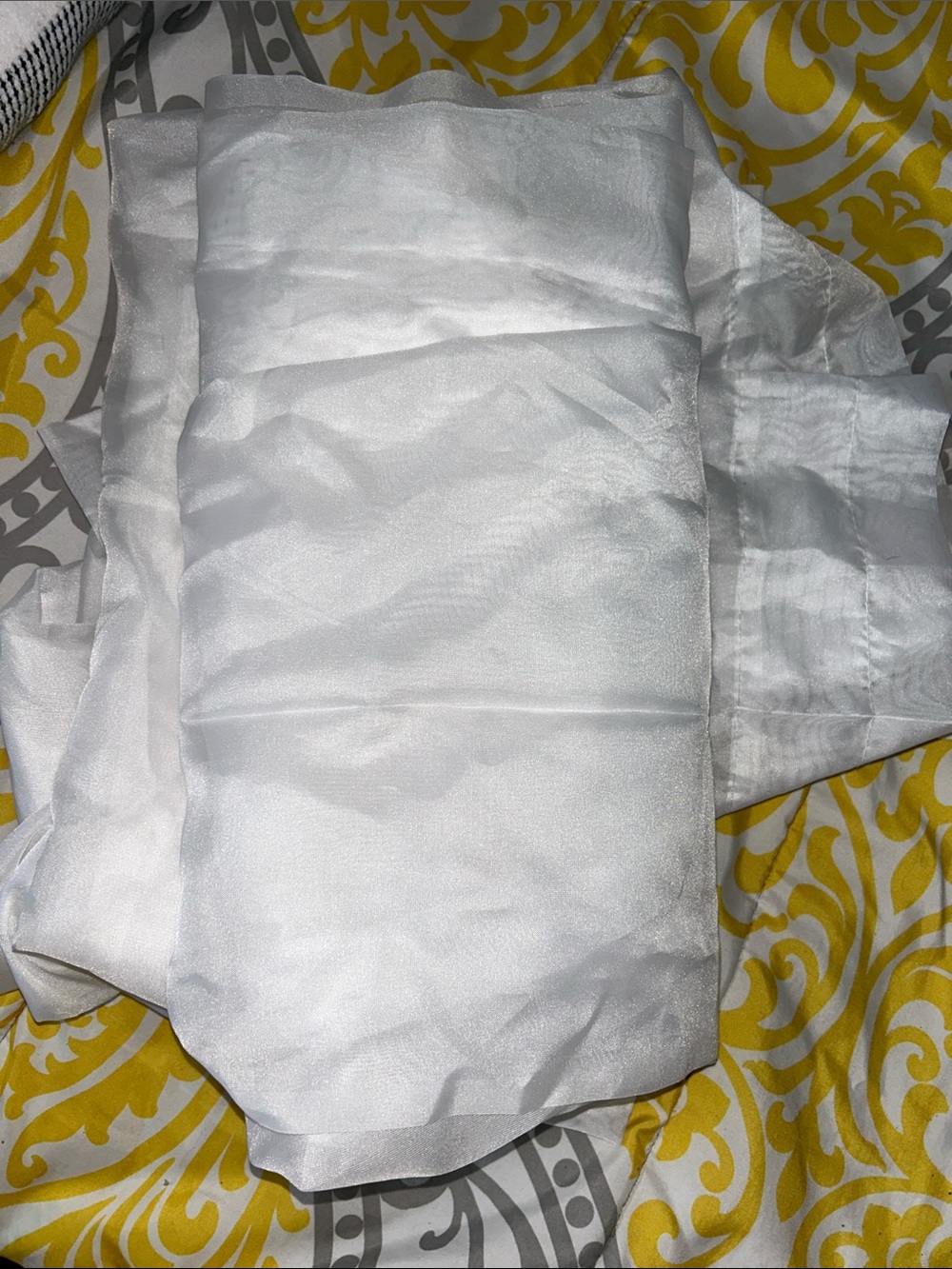 White Satin Curtains